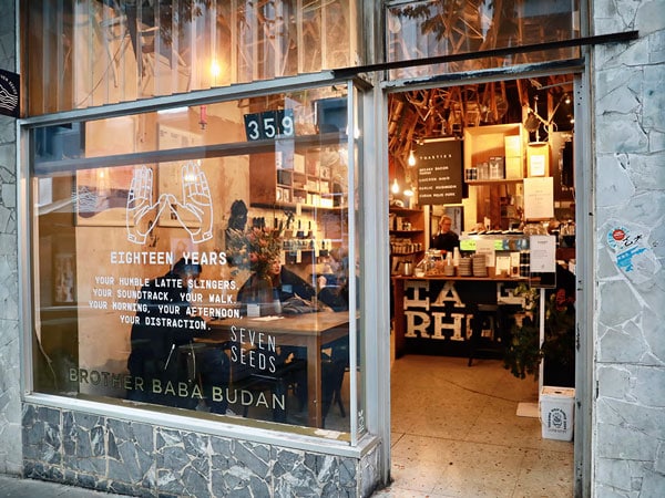 the cafe entrance at Brother Baba Budan, CBD