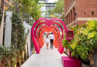 a couple walking along Lovers Lane