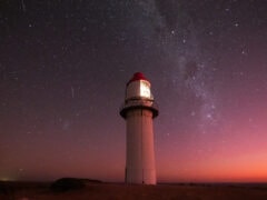 the Quobba Lighthouse under the stars, north of Carnarvon