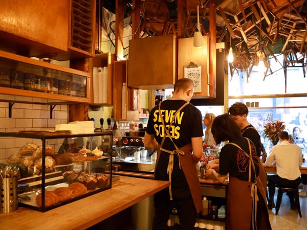 the cafe interior at Brother Baba Budan, Melbourne CBD