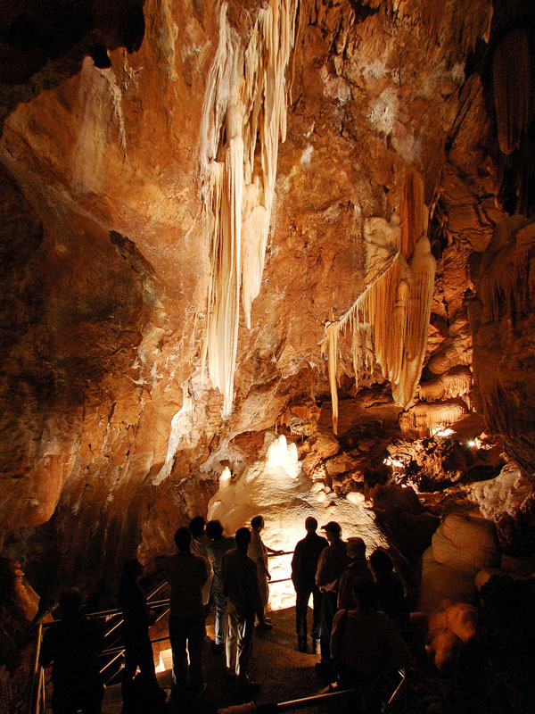 people inside Jenolan Caves in the Blue Mountains