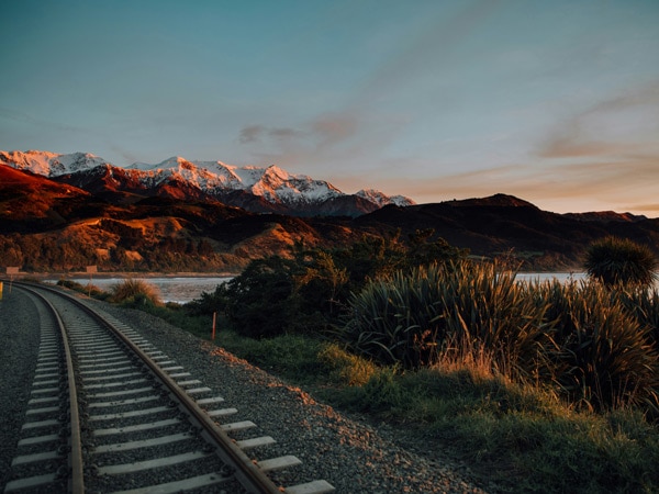Kaikoura New Zealand train tracks 