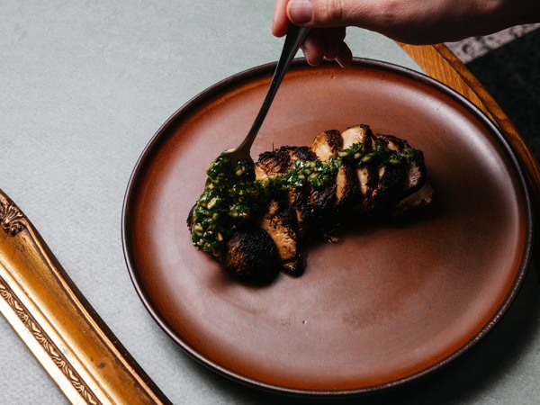 a close-up shot of food on the plate at Lona Misa
