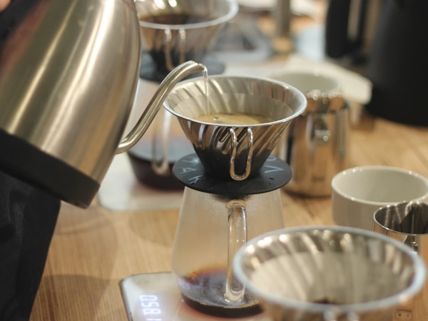 pouring hot water at ONA Coffee, Brunswick