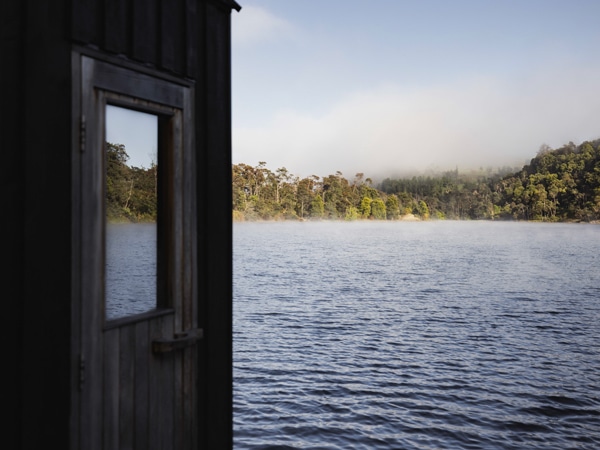 a scenic view of Derby's Floating Sauna