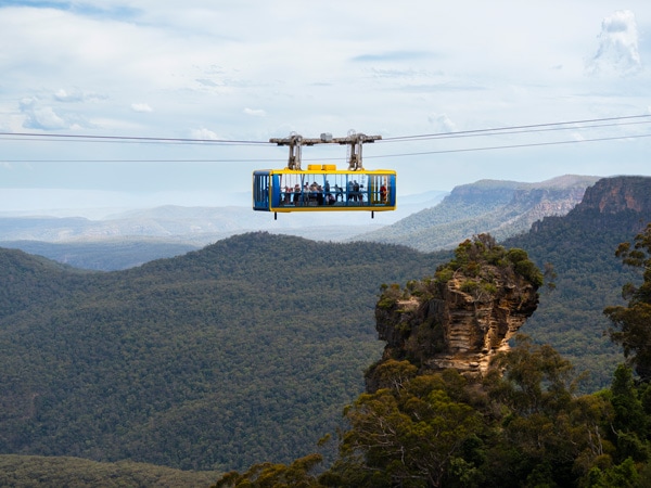 the Scenic Skyway passing through the Orphan Rock