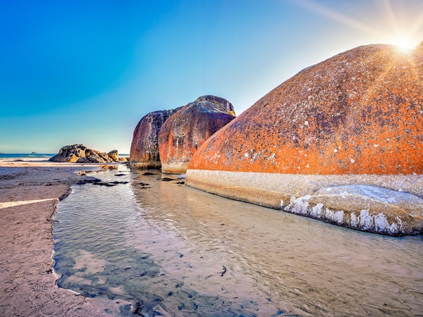 huge boulders on Squeaky Beach