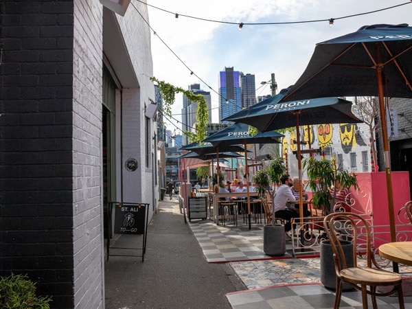 al fresco dining at St ALi, South Melbourne