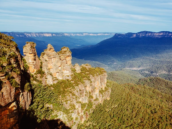 an aerial view of the Three Sisters, Blue Mountains,