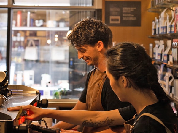 baristas at Traveller Coffee, Melbourne CBD