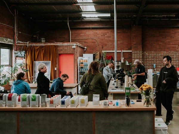 the cafe interior of Wood & Co., Brunswick