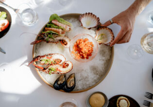 a seafood platter at Stokehouse, St Kilda restaurants