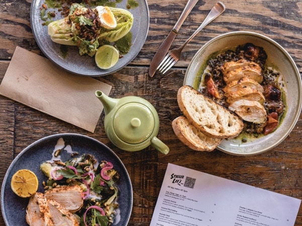 a table-top view of food at Stagger Lee’s, Fitzroy