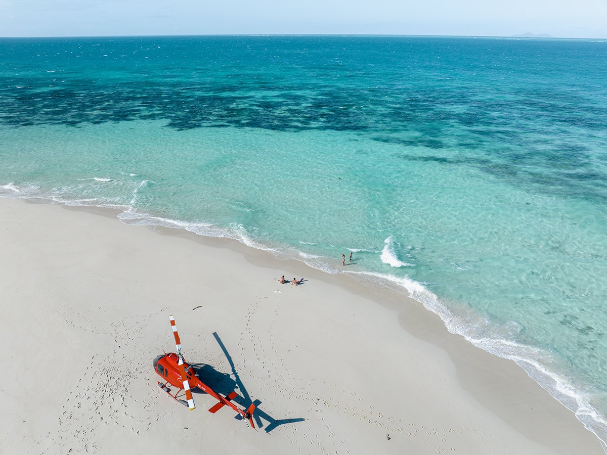 Nautilus Aviation on sand cay in great barrier reef