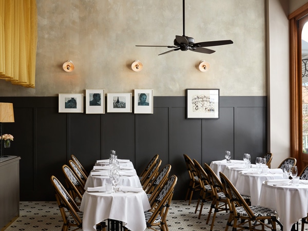 an elegant French dining setup at Entrecote, Prahran