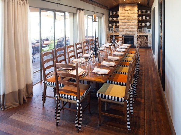 a long dining table inside Donovans, St Kilda