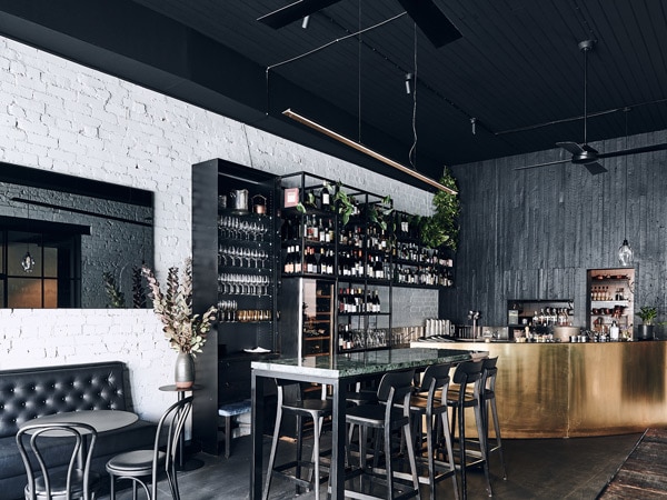 empty chairs inside the restaurant at Estelle bistro in Northcote