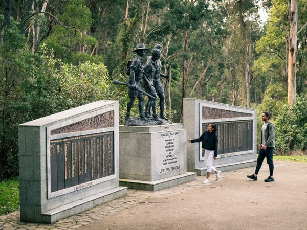 the monument dedicated to Australian troops who fought during WWII in Papua New Guinea, Kokoda Track Memorial Walk