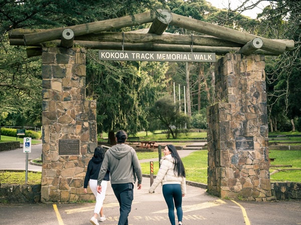 entering the Kokoda Track Memorial Walk