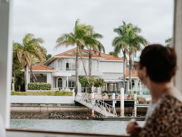 Woman onboard a Mooloolaba Canal Cruise