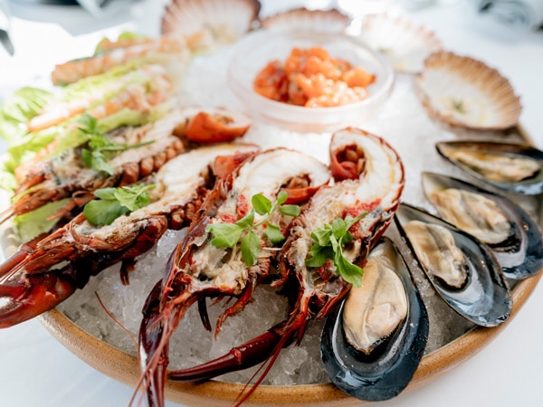 a seafood platter at Stokehouse, St Kilda