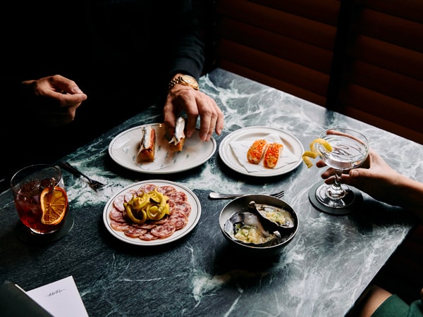 a spread of food from Untitled in Cremorne Melbourne