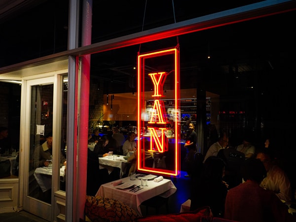 a neon signage outside Yan, South Yarra