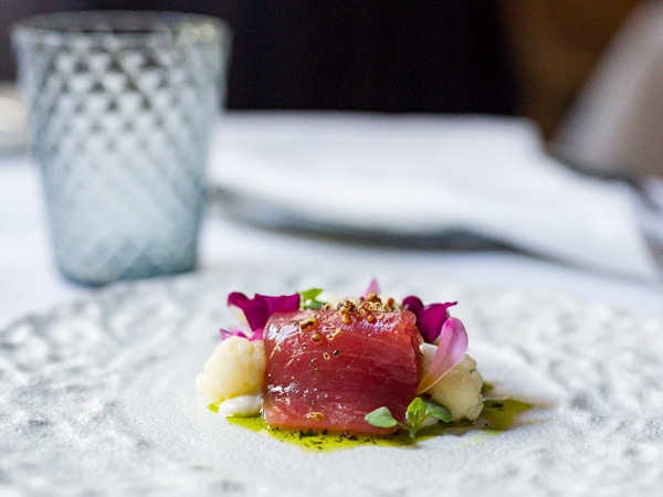 a close-up of a minimalist dish at Kazuki’s, Carlton