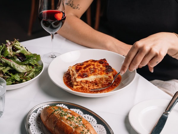 Food spread at 1800 Lasagne on High Street Melbourne, Australia