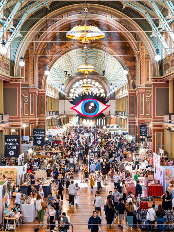 Crowds gather at the Big Design Market in Melbourne