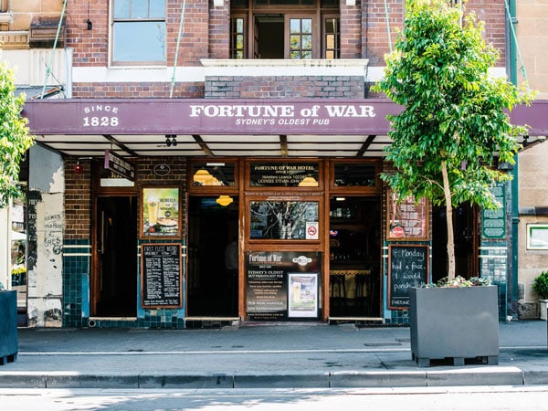 The Fortune of War exterior in The Rocks, Sydney