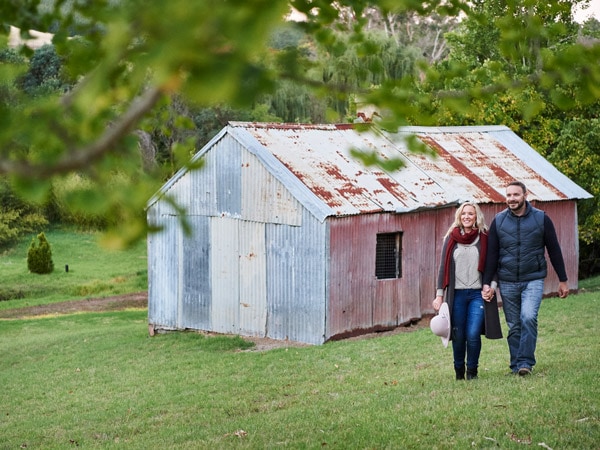 a couple walking along Golden Valley Tree Park, Balingup