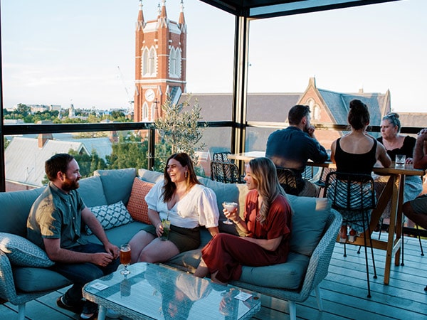 people drinking at nimbus bar in bendigo