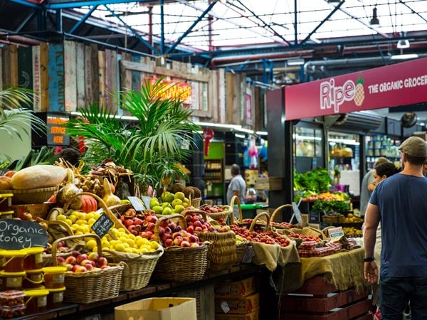 Fresh produce inside Prahan Market