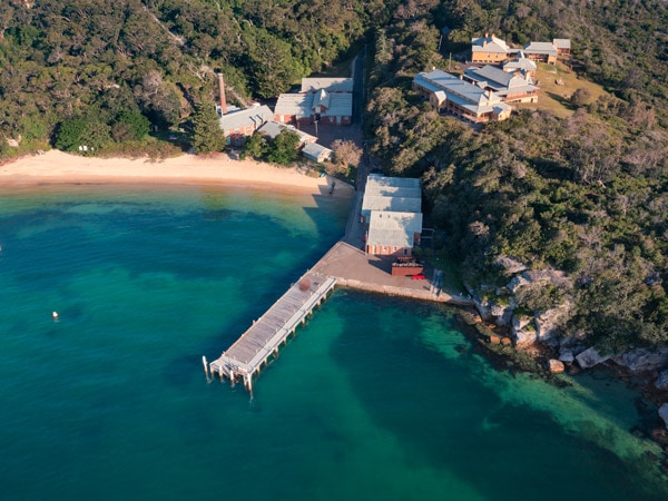 an aerial view of Quarantine Beach, Manly