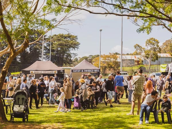 Shoppers at The Red Hill Community Markets