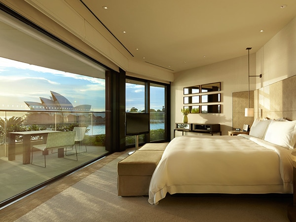 bedroom of sydney suite at Park hyatt sydney