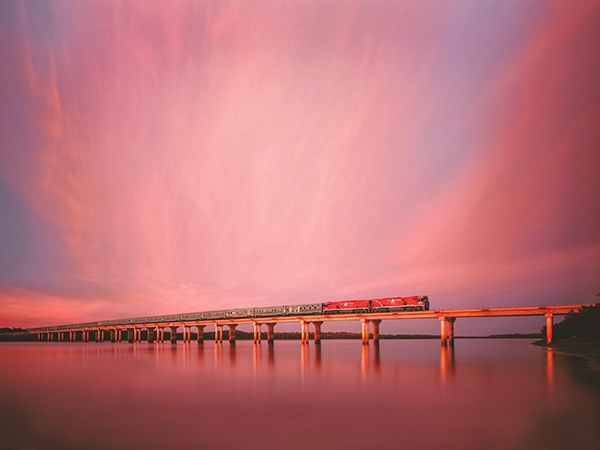 the ghan crossing a river