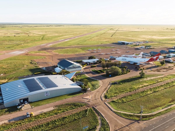 an aerial view of Qantas Founders Museum
