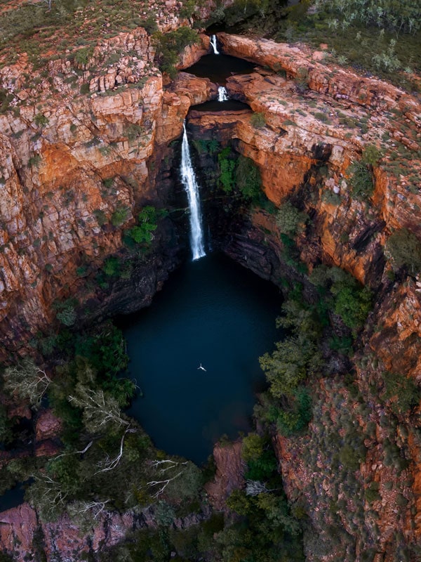 the falls and swimming hole at El Questro