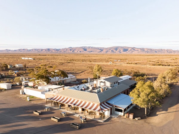 an aerial view of the Prairie Hotel