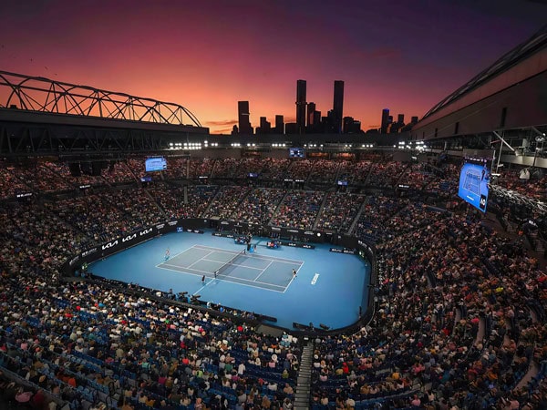 a crowded tennis venue at The Australian Open