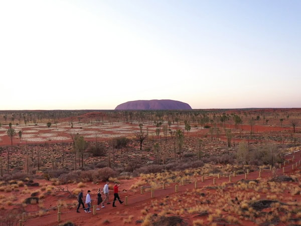 an aerial view of the Uluru tour with AAT Kings