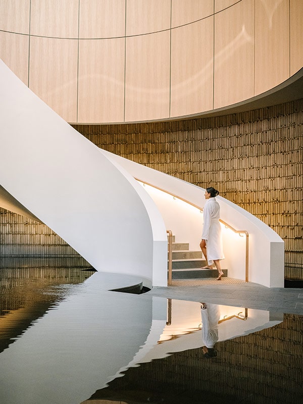 spiral staircase at Alba Thermal Springs