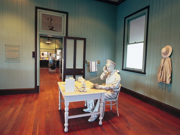 an exhibit inside the Archer Park Rail Museum