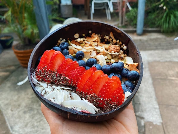 a smoothie bowl at Beachhouse Café, Coffs Harbour