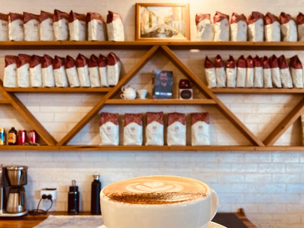 a cup of coffee at Bello e Buono, Sawtell