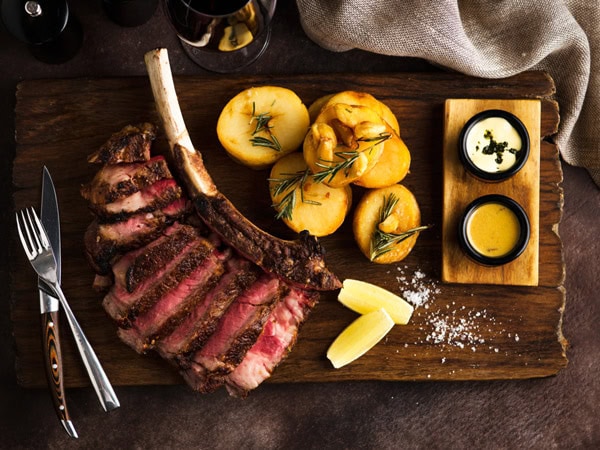 a serving of steak at Black Hide Steak & Seafood, Brisbane