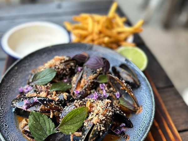 black mussels at Ground Earth cafe