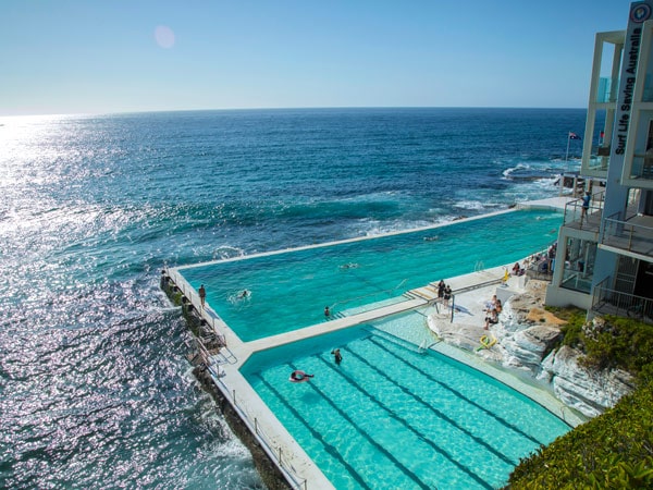 an aerial view of Bondi Icebergs